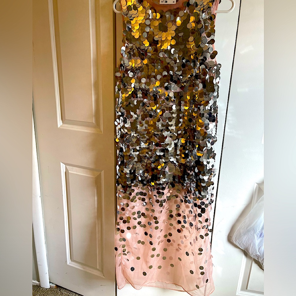 Zara sequin dress pink size medium nwt. So rare